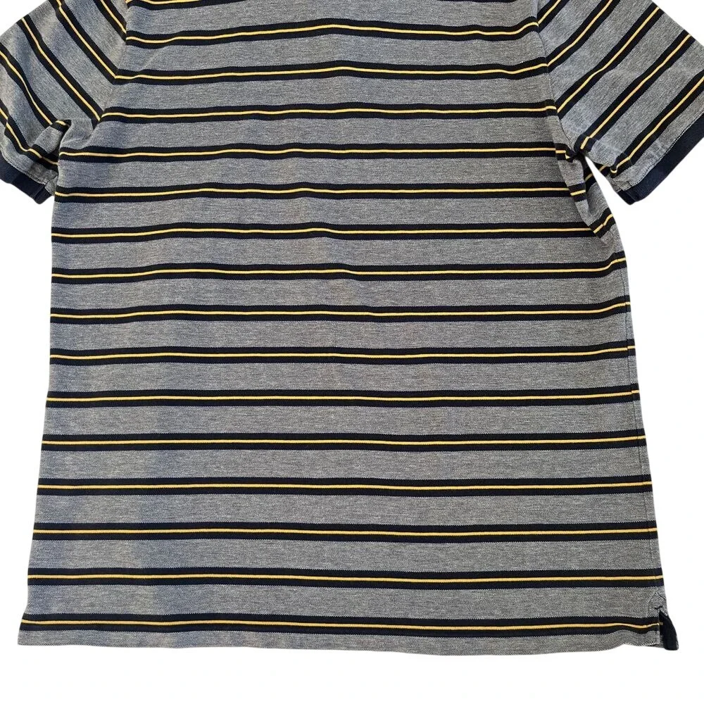 Banana Republic Mens Vintage XL Blue/Yellow Striped Polo Shirt, Banana 216‎